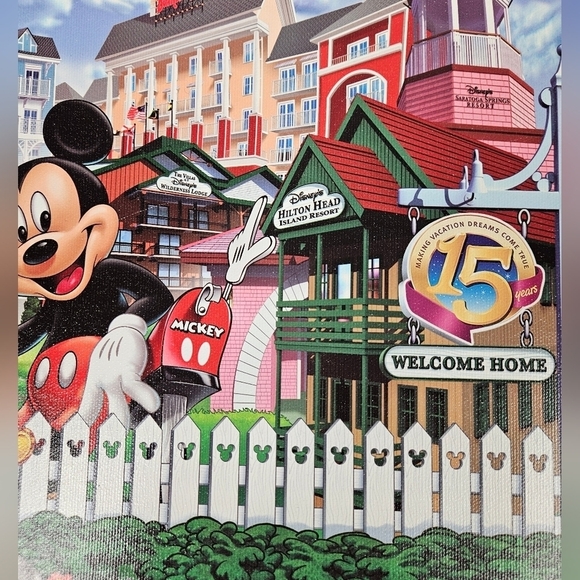 Disney Vacation Club 2007 15th Anniversary Commemorative Canvas Art Print 11x14 - Picture 3 of 6